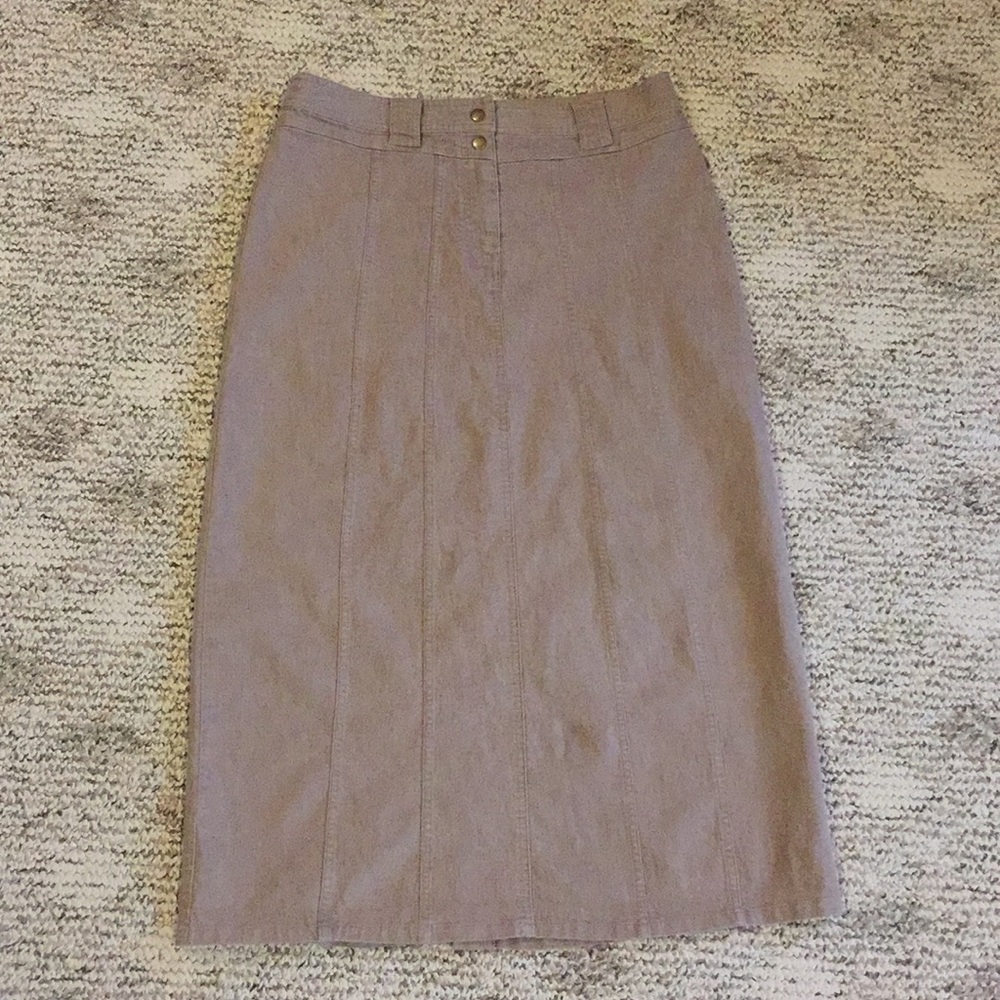 Long Khaki Skirt Stretch Material Classy + Modest